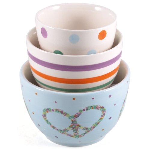 Boston Warehouse Peaceful Garden 3 Piece Prep Bowls Set