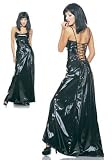 Valentine's Day Vinyl Ball Gown Long Dress Sexy Lingerie Intimate Apparel with Lace Up Back