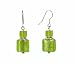 Earrings - E439 - Murano Style Glass - Square Style ~ Lime Green
