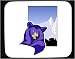 Mouse Pad with mountain, bead, purple, bear, snow