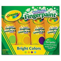Crayola? CYO 550012 WASHABLE FINGERPAINT PACK,4 ASSORTED COLORS, 5 OZ, 4/PACK