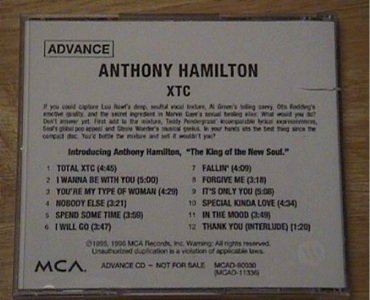 Anthony Hamilton XTC CD