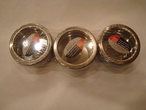 3 SteelTek Stainless Steel Tin Jar Dish with glass lid