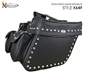 Waterproof Chrome Studded Motorcycle Saddlebag By Xelement