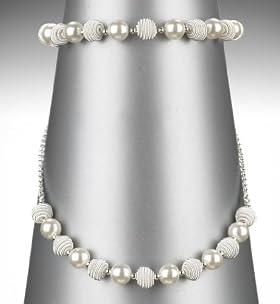 Faux Pearl & Snail Necklace & Bracelet Set