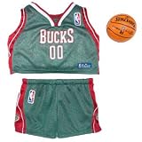Milwaukee Bucks Creeper with Bib and Booties, Size= 24 Months