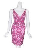 MILLY Classic Liz V-neck Slim Dress in Pink