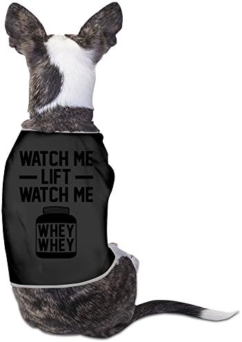 LOVEN Watch Me Lift Watch Me Whey Whey Funny Gym Pet Shirts Black Large
