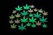 24 Piece Glow in the Dark Multicolor Marijuana Weed Pot Leafs