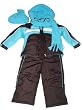 Girls Rothschild 4pc Snowsuit, Ski Jacket coat and Ski Bibs, Turquoise/brown Size 4 Snow Suit
