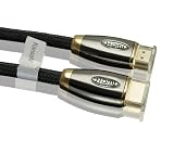 Produkt-Bild: KanaaN Platinum 3D High Speed HDMI-Kabel HDMI Kabel mit 24K vergoldeten Anschl&uuml;ssen 4-fache Abschirmung mit Ethernet - HDMI 1.4 - 24k vergoldete Anschl&uuml;sse - Full HD - 1080p - 2,1 Meter Kabell&auml;nge f&uuml;r 3D TV, Xbox 360, Sony Play Station 3 (PS3), DVD, Blu-ray, HDTV, LCD, Plasma