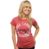 NFL Arizona Cardinals Women's Vintage Flock Short Sleeve Crew Tee (Radish, X-Large)