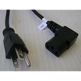 Buy 10 foot Computer or TV HIGH GRADE Right Angle AC Power Cord , UL CSA, 18AWG, 10' -...