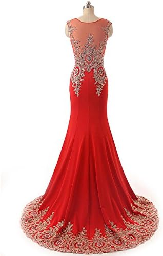 Favebridal 2015 Women's Mermaid Elegant Sweep Evening Dresses FXU008RD-US4