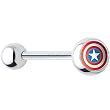 Captain America Logo Barbell Tongue Ring