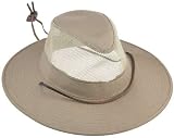 Dorfman 864M Brushed Twill Safari Mesh Hat Khaki Small
