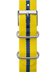 Timex T7b966 Weekender 20mm Yellow and Blue Nylon Slip-thru Watch Strap