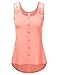JJ Perfection Women's Round Neck Floral Lace Button Detail Tank Top