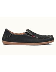Shoes: Olukai Womens Black/Tan Nohea Nubuck 8 B(M) US - Olukai