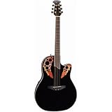 Ovation CC44 Celebrity Deluxe Mid-Depth Cutaway Acoustic-Electric Guitar - Black