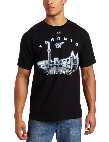 MLB Toronto Blue Jays Adult Short Sleeve Basic Tee (Black, Large)