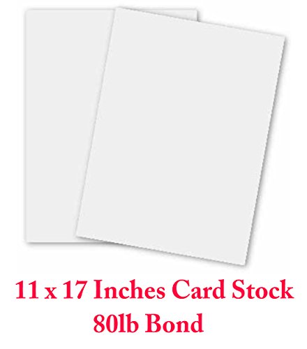 White Card Stock - 11 X 17 in 80 Lb. Cover Smooth (218gsm) - 50 Sheets