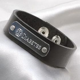 Leather Diabetes Alert Bracelet