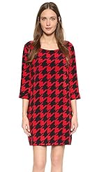 Houndstooth Print Polyester/Rayon  Dress