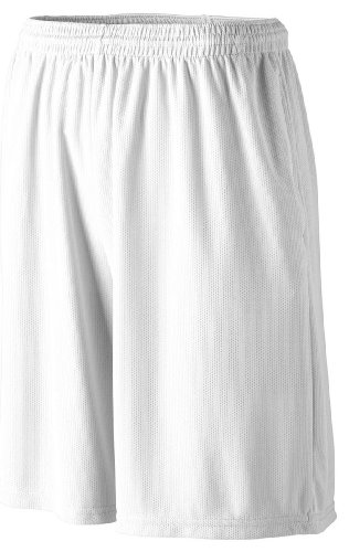 Augusta Sportswear Youth Longer Length Pocket Short, White, Medium On Sale