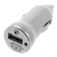 GTMax White Mini USB Car Charger Vehicle Power Adapter for Verizon CDMA Apple iPhone 4G 4th