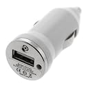 GTMax Mini USB Car Charger Vehicle Power Adapter - White for Apple iPhone 4 4G 16GB / 32GB 4th Generation