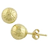 14 Karat Yellow Gold Diamond-Cut Ball Earrings (6 mm)