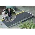 Wheelchair Ramp - Made in USA - This ramp is durable and convenient to use. The ramp sets up in seconds, is 29-inches wide and easily folds in half to be carried like a suitcase for travel.