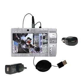 Click here to buy Retractable USB Hot Sync Compact Kit with Car and Wall Charger for the Archos AV500 -... by Gomadic for the Archos AV500 Series.