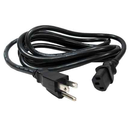 SF Cable, 2ft 16 AWG Universal Power Cord - IEC320 C13 to NEMA 5-15P SJT 13A