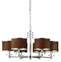 Eurofase 15862-013 Savvy 6-Light Chandelier, Satin Nickel/Brown