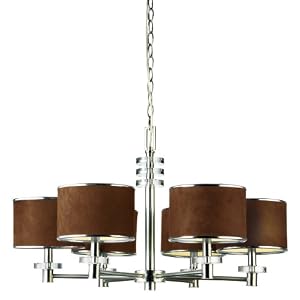 Eurofase 15862-013 Savvy 6-Light Chandelier, Satin Nickel Brown by 