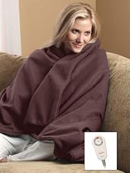 Sunbeam Fleece Throw Royal Cuddle Up Electric Heated Warming Heating Blanket, Dark Brown