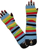 Arm Warmers Rainbow Striped Blue Top
