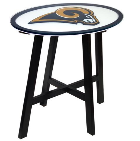Saint Louis Rams St Wooden Pub Table With Glass Top