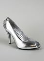 Metallic Rhinestone Bow Back Heel