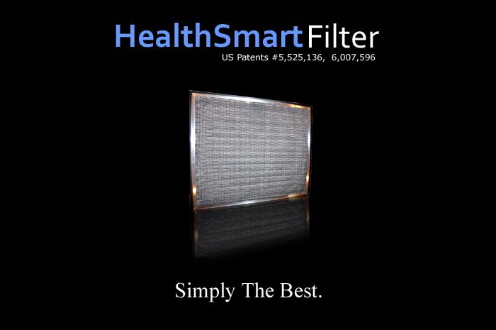 HealthSmart Filters block hazardous elements before they threaten your family’s health:  This exceptional air filter actually screens 100% of the recirculated air that passes through your air conditioning or furnace unit. Only HealthSmart Filters shield you from 98% of hazardous airborne pollutants!