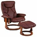Dutailier Ultramotion Oslo European Classic Recliner Chair and Ottoman Set - Brown