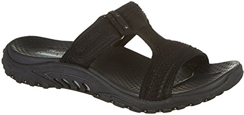 Skechers Women's Reggae Ethnic T Dress Sandal, Black/Black, 9 M US