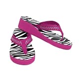 Zebra & Pink BLING Sz 7/8 Medium Crystal & Rhinestone Wedge flip flop w/rhinestone Accented Straps by Jersey Bling