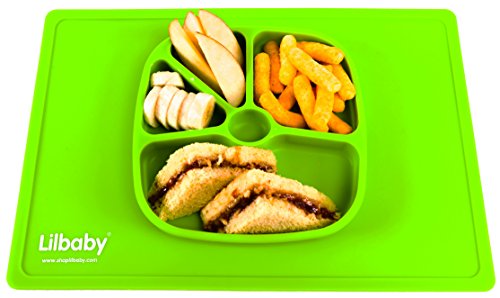 Placemat and Plate Suction Silicone by Lilbaby (Geometric Shape, Green)