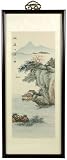 Thumbnail image for Unique Housewarming Gift Idea for Him – 21″ River Cottage Chinese Silk Ink & Watercolor Framed Painting