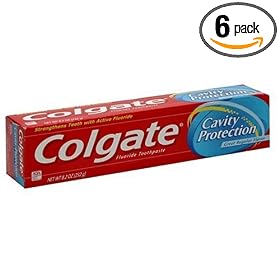 Colgate Cavity Protection Fluoride Toothpaste, Regular Flavor, 8.2 oz (232 g) (Pack of 6)