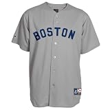 MLB Men's Boston Red Sox 1969 Cooperstown Short Sleeve Synthetic Replica Baseball Jersey (Gray, X-Large)