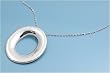 Sterling Silver Necklace - Open Oval - 16in-20in Chain - Charm Size: 38mm